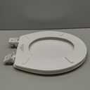 Centoco Elongated Toilet Seat, Heavy-Duty Wood Core with Plastic Scratch-Resistant Finish, Residential, Closed Front with Cover, Made in the USA, DSAMAZ9-001, White