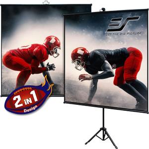 Elite Screens Tripod Lite Wall Series, 2in1 Portable Projector Screen Dual Tripod Stand/Wall Mount Indoor/Outdoor 50-INCH, 1:1 w/Carrying Bag, US Based Company- T50SW, Black