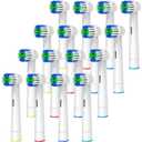 Replacement Toothbrush Heads Compatible with Oral-B Braun, 16 Pcs Professional Electric Toothbrush Heads Brush Heads for Oral B Replacement Heads Refill Pro 500/1000/1500/3000/3757/5000/7000/7500/8000