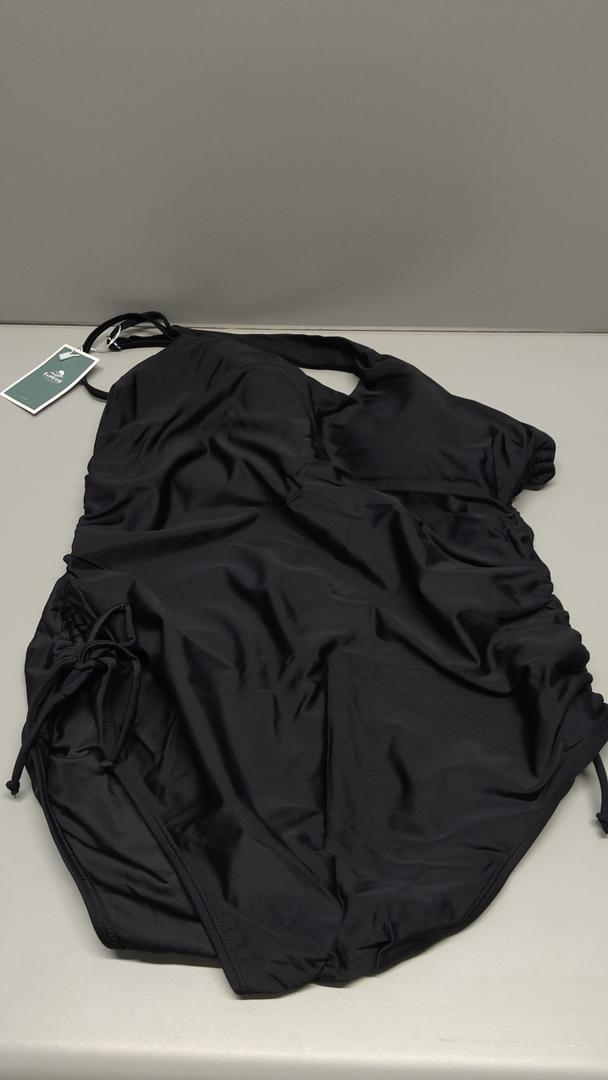 Eomenie Women's One Piece One Shoulder Swimsuit with Drawstring Tummy Control Bathing Suit Sexy High Cut Swim Suits XL