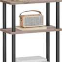 HOOBRO Narrow Side Table, 3-Tier Slim End Table No Tools Needed, Twist-On Assembly, Skinny Nightstand Sofa Storage Shelf for Living Room, Bedroom, Study, Greige and Black BG246BZ01