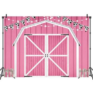 Pink Barn Door Backdrop Wooden Barn Door Farmhouse Photography Rustic Farm Backdrop Country Scene Farm Party Decoration Photo Props for Party(86FT)
