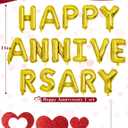 Anniversary Balloons Decorations,Happy Anniversary Banner,Red Heart Shaped Balloons,Large Love Balloon,Rose Petals,Latex Balloon for Romantic Nigh Valentines Day Party Supplies