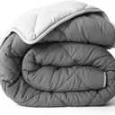 ViscoSoft All Seasons Twin/Twin XL Down Alternative Reversible Quilted Comforter - Breathable Twin Extra Long Premium Soft Microfiber, Gray (Light Gray/Dark Gray)