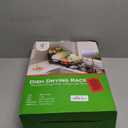 Godboat Dish Drying Rack, Dish Rack with Auto-Drain & Mat, Dish Drainers for Kitchen Counter, Glass Organizer for 4 Cups, 3 Slots Utensil Holder,Gifts for Women Mothers Day, Kitchen Gadgets & Decor (Large/(1-Tier))