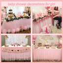 Suppromo 6ft Pink Tulle Table Skirt Baby Shower Tablecloth for Rectangle Tables or Round Tables Pink Ruffle Tutu Table Skirts Desk Skirt for Princess Girls Birthday Party Cake Dessert Decorations
