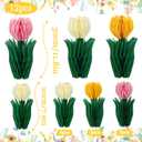 12 Pcs Tulip Honeycomb Decorations, Spring Decorations for Office, Table Decor, Tulip Party Decorations, Spring Centerpieces for Tables for Mothers Day Party, Womens Day