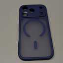 CANSHN Magnetic Compatible with iPhone 17 Pro Case, Upgraded [Full Camera Protection] [Compatible with Magsafe] [Translucent Matte] Shockproof Protective Phone Cover 6.3 Inch - Deep Blue