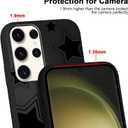 2 x Cute Cool Star Phone Case for Samsung Galaxy S23 Ultra 5G 6.8", Aesthetic Coquette Black Pattern Print Design Case Soft Slim Shockproof TPU Protective Funda Cover for Women Girls