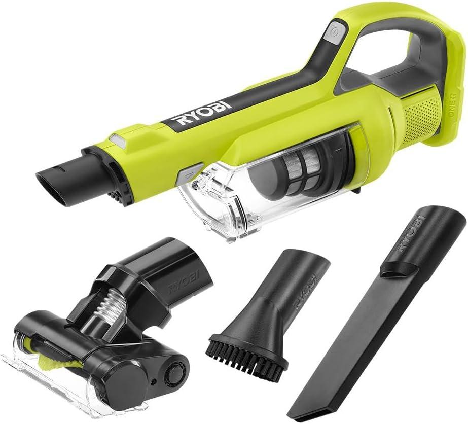 RYOBI ONE+ 18V Cordless Hand Vacuum with Powered Brush (Tool Only) Black Green (PCL700B) 