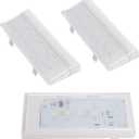 2 Pcs W10515057 & 1 Pc W10515058 Refrigerator LED Light Compatible with Whirlpool, Kenmore, Maytag, KitchenAid Fridge, with Cover and Tapered Lens, Replaces WPW10515057 WPW10515058