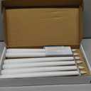 Homemory 12 Pcs Flameless Taper Candles with Remote Timer Dimmer, 11 inches White LED Taper Candles, Plastic Battery Operated Candlesticks with Flickering Flame for Halloween Christmas Wedding Party
