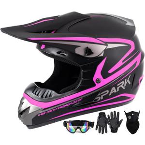SanQing Youth Kids Dirt Bike Helmet Motocross Full Face DOT Approved, Medium