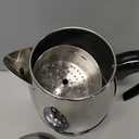 Farberware Electric Coffee Percolator, FCP240, Stainless Steel Basket, Automatic Keep Warm, No-Drip Spout, 4 Cup, Black/Silver