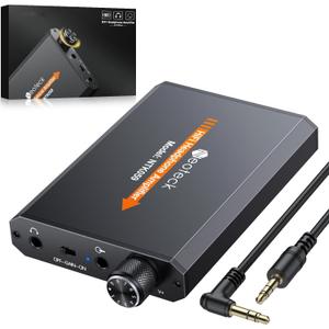 Neoteck Portable 3.5mm Headphone Amplifier Two-Stage Gain Switch, 16-300 Ohm, Aluminum Matte Surface