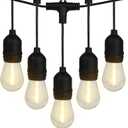 Outdoor String Lights - 40 Ft Patio Lights with 12 Vintage-Style LED Edison Bulbs and Hanging Sockets for Porch, Backyard, and Events by Pure Garden