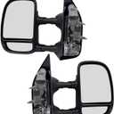 PartsFlow 2Pcs Manual Tow Telescopic Side Mirrors For 2002-2016 Ford E-350 Super Duty/E-150/E-250/Econoline Van/Econoline/E-150 Club Wagon/E-350 Club Wagon
