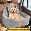 XIEEAOZEE Dog Car Seat for Large/Medium Dog, Booster Seat for Dogs Under 55Lbs or 2 Small Puppy, Detachable and Washable Travel Pet Bed with Thick Cushion and Storage Pockets (Gray)