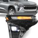 Huray Right Headlight Assembly Fit for Chevy Trax LS/1RS 2024 2025 RH w/o LED DRL Projector Headlamp OE Factory Head Light Replacement for GM2503552 42907056 Passenger Side