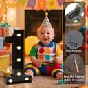 Pooqla Large Light Up Numbers for 5th Birthday Decorations, 12.6 in Tall Black Plastic Marquee Numbers Sign Party Decorations, Gift for Boys Girls Night Light Wedding Anniversary Decor, Big Number 5