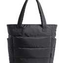 TopDesing  Tote Bag for Women, Lightweight Puffy Tote Bag with Compartments Quilted Shoulder Bag Handbag for Travel, Work, Gym