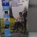 Medline Ultra Lightweight Transport Wheelchair for Adults, Foldable, 19-Inch Seat Width, Red Frame, Black Upholstery
