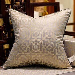 Avigers 24 x 24 Inches Set of 2 Chinese Style Grey Chain Cushion Cases Luxury Throw Pillow Covers Decorative Pillows for Couch Living Room Bedroom Car 60 x 60cm