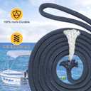 AOLEBA Boat Dock Lines 5/8'' x 15' Double Braided Nylon Boat Rope, Marine Grade Boat Lines for Docking with Loop, Breaking Strength of 9420 lbs, Mooring Lines Set - 4 Pack (Navy Blue)