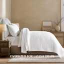 EVERGRACEHOME Cotton Sateen Quilt Set, Oversized Cal King, Bright White