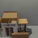 Kamenstein 16 Jar Warner Revolving Countertop Spice Rack Organizer with Lift & Pour Caps and Spices Included, FREE Spice Refills for 5 years, Stainless Steel & Bamboo with Black Caps