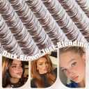 Brown Lash Clusters Kit Spider Cluster Eyelash Extensions Kit Fluffy Wispy Individual Lash Extensions 10-16MM CC Curl Clear Band Eyelash Clusters with Bond and Seal Lash Glue and Applicator