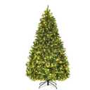 7 ft. Pre-Lit Artificial Christmas Tree Hinged with 460 LED Lights and Pine Cones