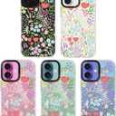 for iPhone 16 Case Colorful Floral Meadow Pattern with Tulips