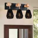 boho lamp shades Black Rattan Pendant Light Shade,Coastal Handwoven Rattan Lamp Shade,Boho Hanging Lampshades Replacement for Kitchen Island Bedroom Living Room Hallway,3 Pack, 5.9 inches