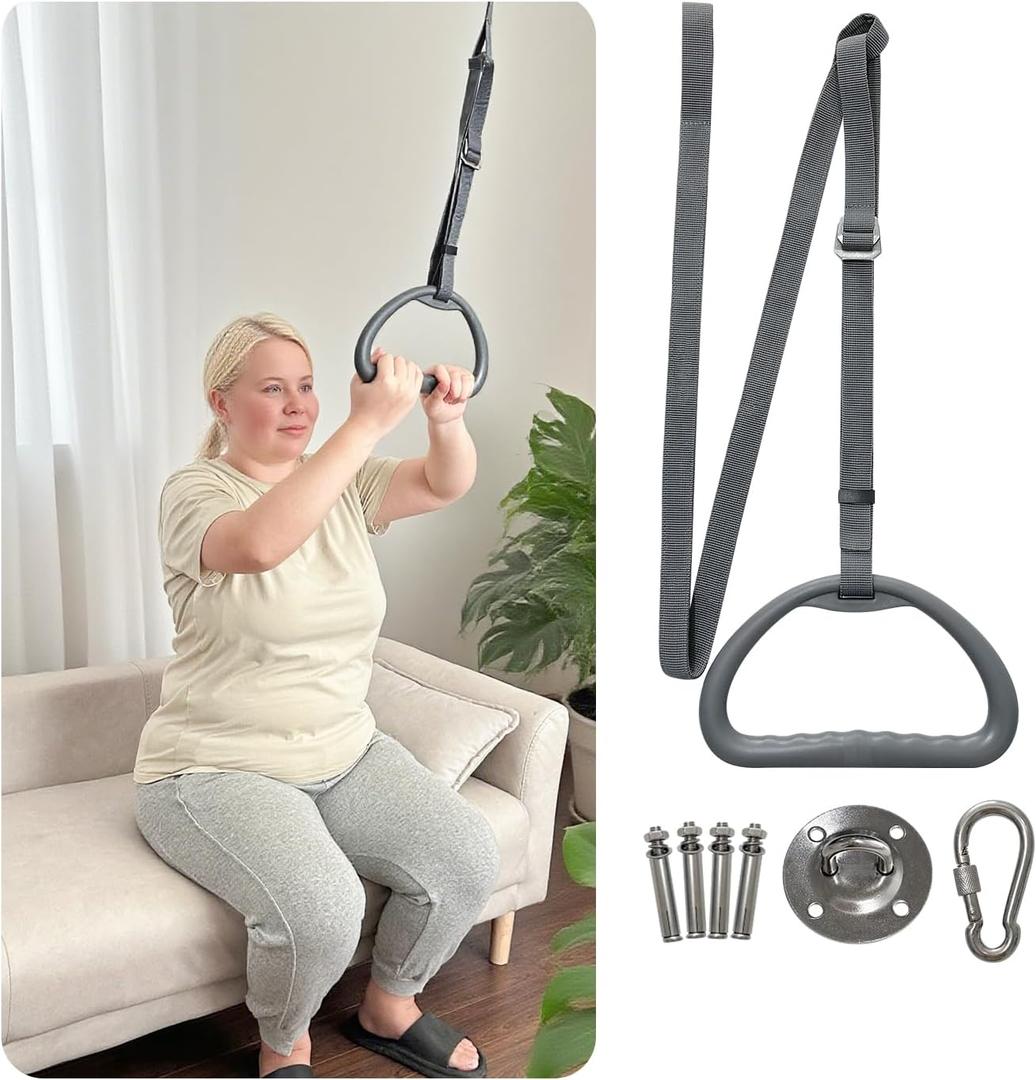 AOSSA Ceiling Trapeze Bar for Standing Assist Adjustable Pull Up Strap with Overhead Handle for Elderly, Disabled or Patients, Lift Support Handle for Bed Mobility & Transfer