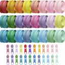 Syhood 24 Colors Zipper Repair Kit, #5 Nylon Coil Sewing Zippers Sewing Supplies Zipper Tape Zippers by the Yard with 96 Pcs Zip Pulls Sliders Purse Hardware for Bags Making(24yard,Macaron)