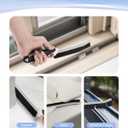 4 x Crevice Cleaning Brushes, Serrated Scrub Brush Tool for Hard to Reach Tight Space, Cleaner Brushes, Cleaning Supplies, Home Essentials for Shower, Bathroom, Kitchen, Window, Toilet, Sink (Black)