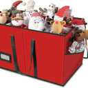 VoMii Large Christmas Figurine Storage Box & Nutcracker Storage Container Up To 8 Holiday Figurines,ornament Decor Organizer Storage Box ,15-Inch Red