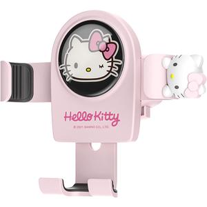 WIEEZN Cute Phone Mount for Car, Pink Cat Air Vent Clip Car Phone Holder Mount Fit for All Cell Phone, Pretty Car Accessories for Women and Girls