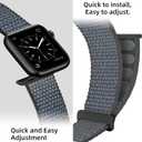 Sport Loop Nylon Band Compatible with Apple Watch Series 11/10/9/8/7/6/5/4 SE 3/2/1 42mm 41mm 40mm 38mm, Adjustable Comfortable Braided Fabric Rugged Strap for iWatch Women Men, Storm Gray