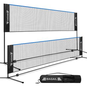 BAGAIL Badminton Net, Height Adjustable Kids Volleyball Net, Foldable Nylon Net 10 ft Wide, Tennis Net, Small Pickleball Net for Backyard Game and Indoor Outdoor Use, Easy Setup (10ft)