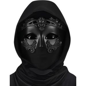 Guayma Steampunk Oni Masquerade Mask for Men/Women Halloween Mardi Gras Venetian Costume Party Prom Ball (Roman-bk)