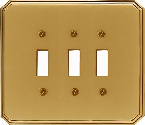 'Italia' Solid Cast Brass, Triple Toggle Wallplate, upgrade, refresh!