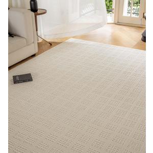 jxgzyy Non-Slip Area Rug for Living Room, 5' X 7' Soft Cream Rugs, Wipeable Waterproof Stain Resistant Carpet for Bedroom Kitchen Dining Room Table Nursery Home Office, Waffle Grid