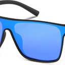 2 x Polarized Sunglasses for Men, Square Overized Fashion Sun Glasses Big Flat Rimless Glasses Shades UV Protection