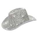 Women Western Rhinestone Cowboy Hat Glitter Cowgirl Hat for Disco Parties Wedding Music Costume Party