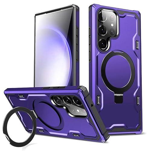Lokyoo for Samsung Galaxy S23 Ultra Case, [Compatible with Magsafe] [Invisible Built in Stand & Ring Holder] MIL-Grade, Dual Layer Shockproof Full Protective Case for Galaxy S23 Ultra-Purple
