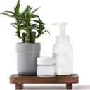 FLYIEE Wood Risers for Decor Display, Bathroom Counter Sink Decor, Dish Soap Tray Wood Tray for Kitchen Counter, Small Wooden Soap Stand, Wood Soap Pedestal, Soap Dispenser Stand Modern Farmhouse
