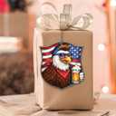 Funny 4th of July Independence Day Decoration, Patriotic American Eagle Beer Acrylic Ornament, 4-Inch, Gifts for Men, Man Cave Decor, Memorial Day, Summer Party Hanging Ornament