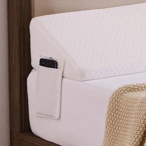 Homemate Twin Size39"x10"x6" Bed Wedge Pillow Stopper - Bed Gap Filler(0-8") - Headboard Pillow - Triangle Bloster Pillow Wedges - White
